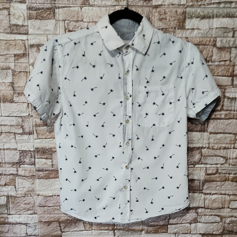 Paper Denim & Cloth White Palm Tree Print Shirt